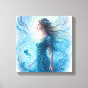 Celestial Spirit in Swirling Cosmos Canvas Print