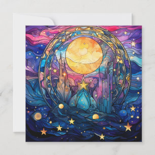 Celestial Stained Glass Greeting Card