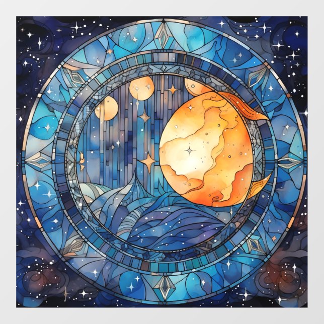 Celestial Stained Glass Window Cling (Sheet)