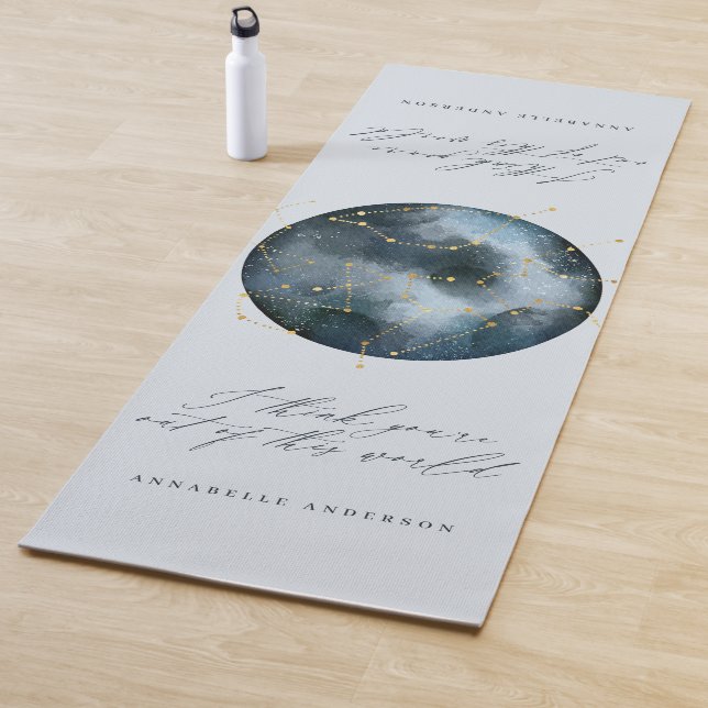 celestial star constellation watercolor moon yoga mat (In Situ)