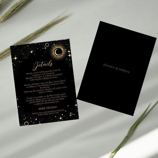 Celestial Star Dust Black Wedding  Enclosure Card (Creator Uploaded)