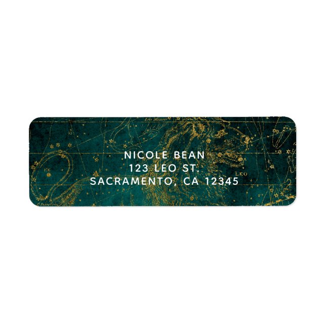 Celestial Star Map Astrological LEO Lion Green (Front)