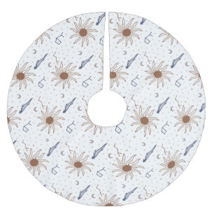 Celestial Star, Sun and Moon Brushed Polyester Tree Skirt