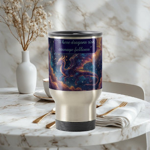 Celestial Starborne Dragon Cosmic Wings Ethereal Travel Mug
