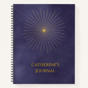 Celestial Starburst Blue Personalised Journal