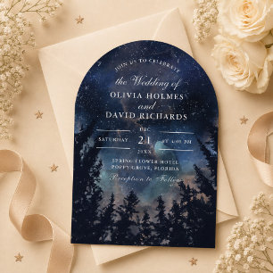 Celestial Starry Night Arch Wedding Invitation