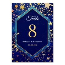 Celestial starry night blue wedding