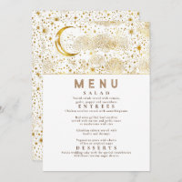 Celestial Starry Night Moon Wedding Menu