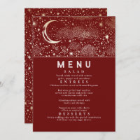 Celestial Starry Night Moon Wedding Menu