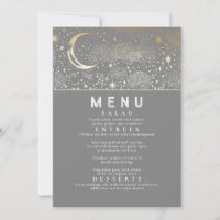 Celestial Starry Night Moon Wedding Menu