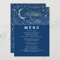 Celestial Starry Night Moon Wedding Menu