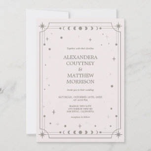 Celestial Starry Night Photo Wedding Invitation