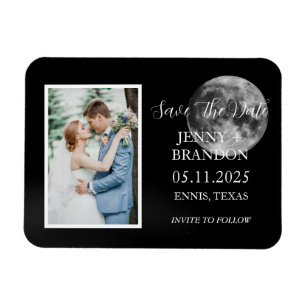 Celestial Starry Night Sky Galaxy Photo Moon Magnet