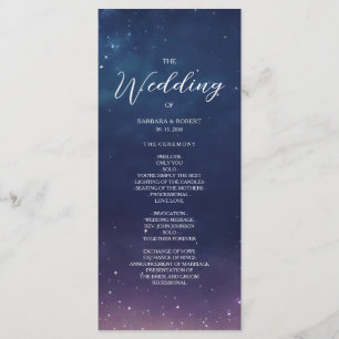 Celestial Starry Night Wedding Program Programme