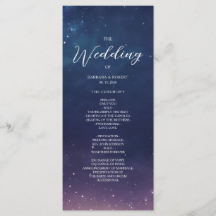 Celestial Starry Night Wedding Program Programme