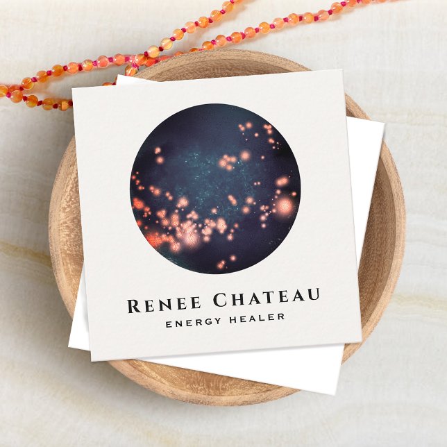 Celestial Stars Cosmic Energy Healer Yoga Teacher  Square Business Card (Creator Uploaded)
