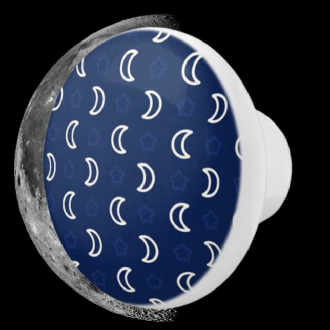 Celestial Stars & Moon Ceramic Knob – Navy Blue (Creator Uploaded)