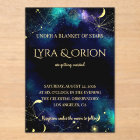 Celestial Stars | Navy Teal Gold Galaxy | Wedding