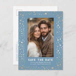 Celestial Stars Wedding Save The Date Photo Announcement Postcard