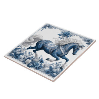 Celestial Steed: Floral Splendour Tile