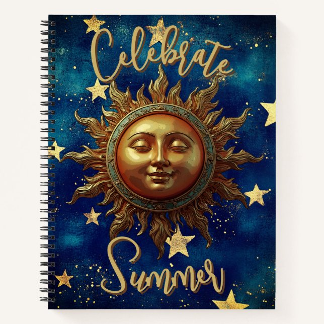 Celestial Summer Celebrate Summer  Notebook (Front)