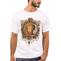 Celestial Sun and Moon Art Nouveau Mystical Symbol