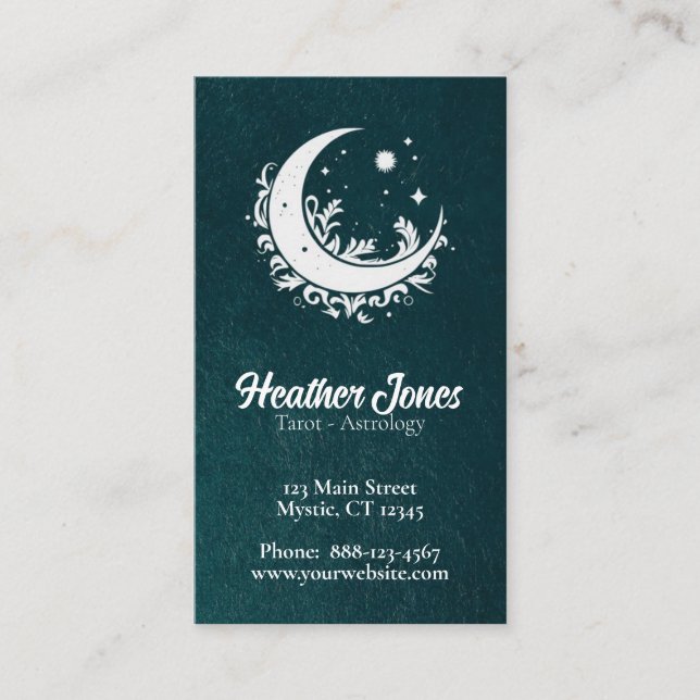 Celestial sun and moon business card (Front)