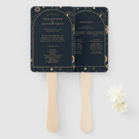 Celestial Sun and Moon Ceremony Program Hand Fan