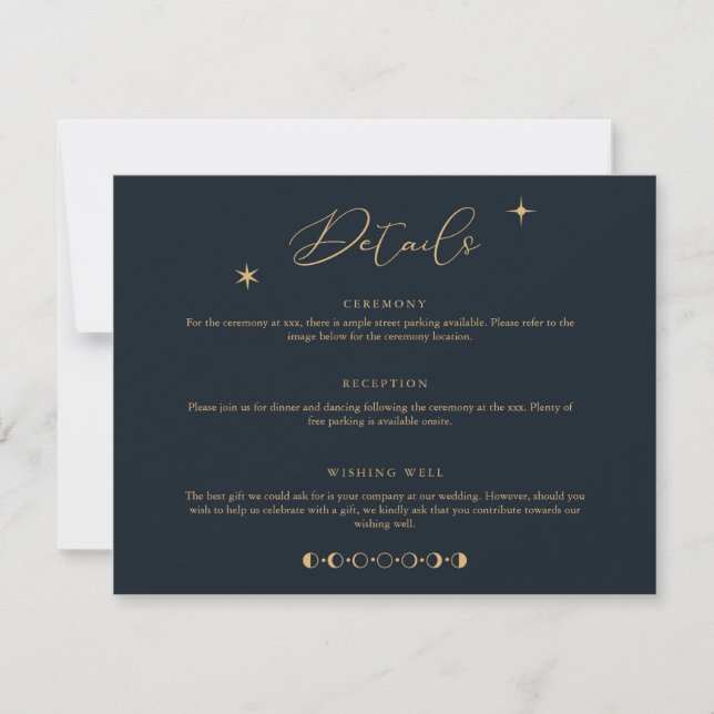 Celestial Sun and Moon Details Enclosure Card (Front)