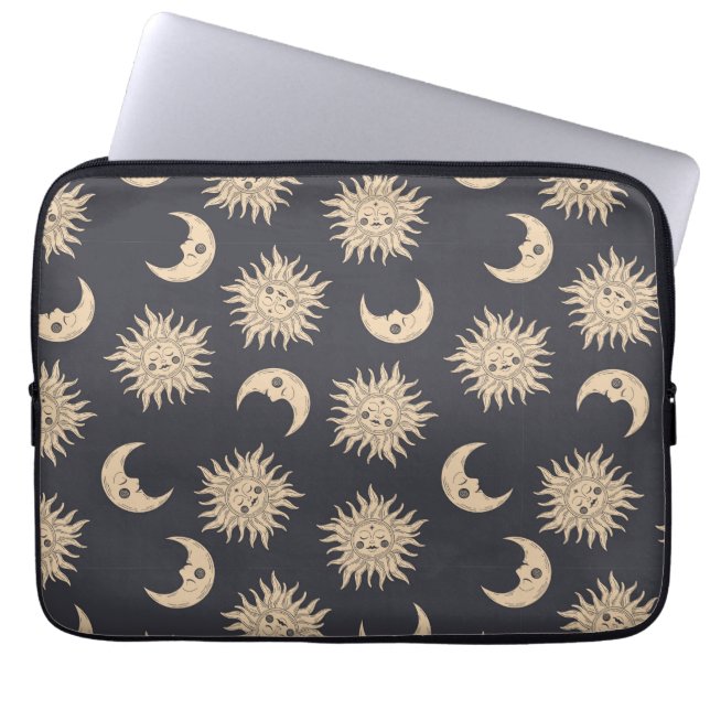 Celestial Sun and Moon Laptop Sleeve (Front)