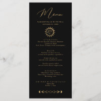 Celestial Sun and Moon Menu Black and Gold Version