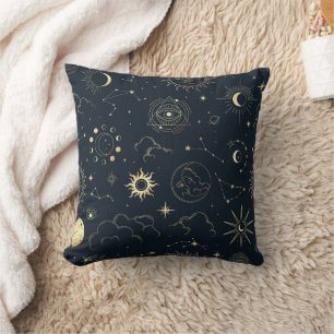 Celestial Sun and Moon Mystical Cushion
