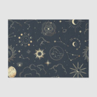 Celestial Sun and Moon Mystical Elements  Tissue P