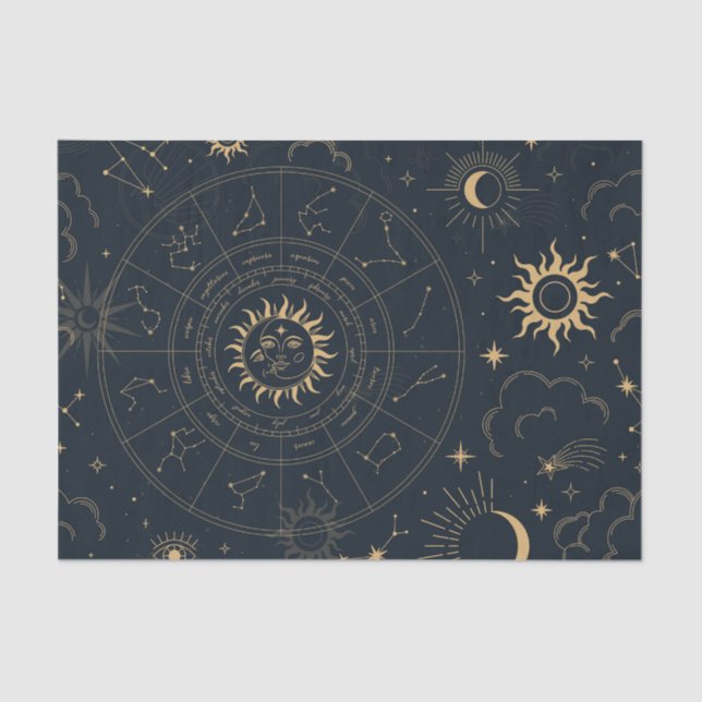 Celestial Sun and Moon Mystical Elements Tissue Pa Paper (Front)