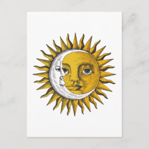 Celestial Sun and Moon Picture Ledge Postcard