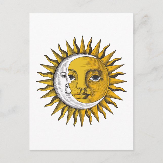 Celestial Sun and Moon Picture Ledge Postcard (Front)