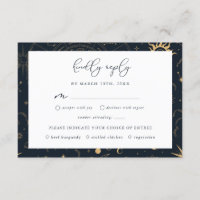 Celestial Sun and Moon Stars RSVP Card