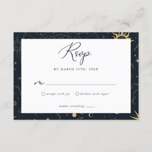 Celestial Sun and Moon Stars RSVP Card