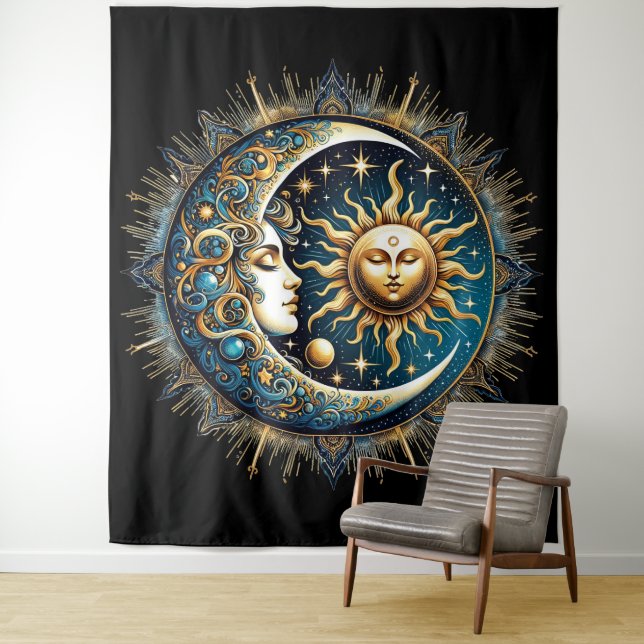 Celestial Sun and Moon  Tapestry (In Situ)
