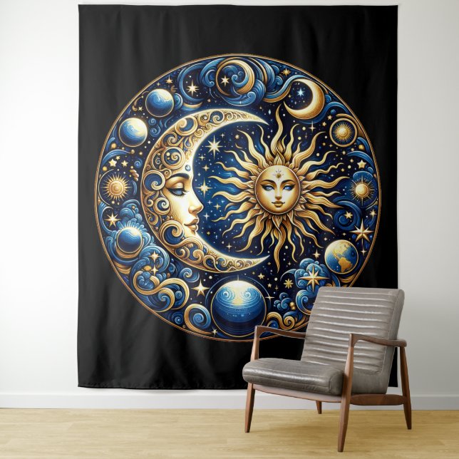 Celestial Sun and Moon  Tapestry (In Situ)