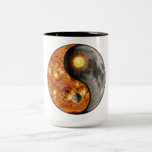 Celestial Sun and Moon Yin Yang Two-Tone Coffee Mug