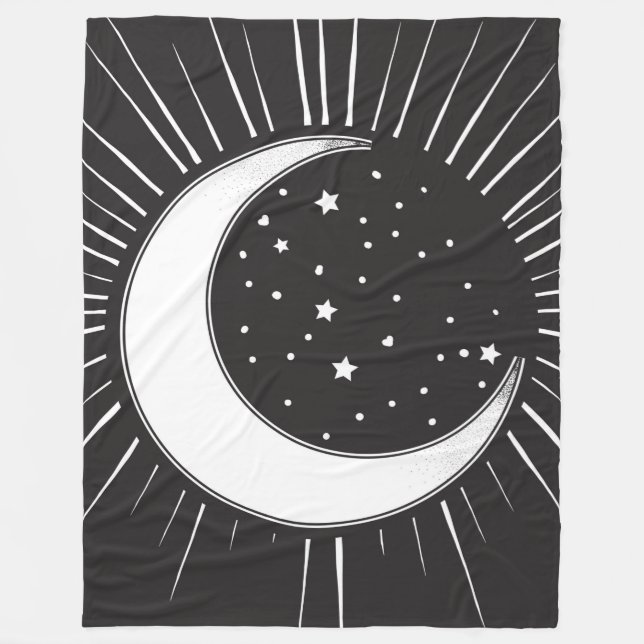 Celestial Sun and Stars Fleece Blanket (Front)