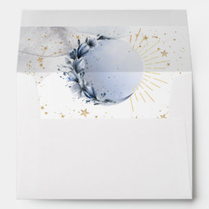 Celestial Sun,Blue Moon,Stars Script Envelope