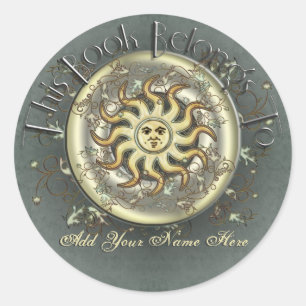 Celestial Sun Bookplate Stickers