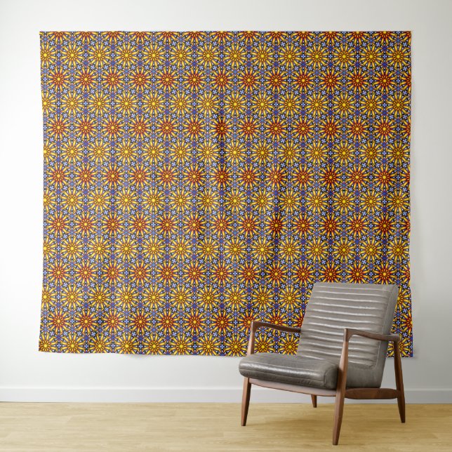 Celestial Sun Floral Tapestry (In Situ (Horizontal))