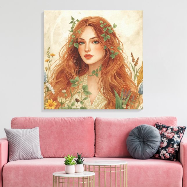 Celestial Sun Goddess Boho Wall Art | Radiant (Insitu(LivingRoom))
