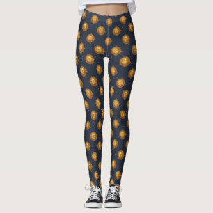Celestial Sun Gold Pattern (1) Leggings