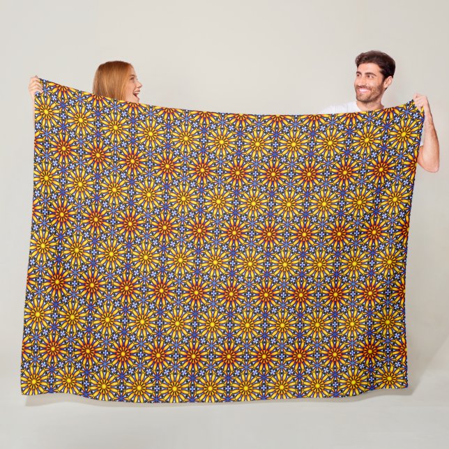 Celestial Sun Mandala  Fleece Blanket (In Situ)