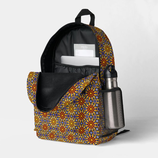 Celestial Sun Mandala  Printed Backpack (Back Corner Right (Open))
