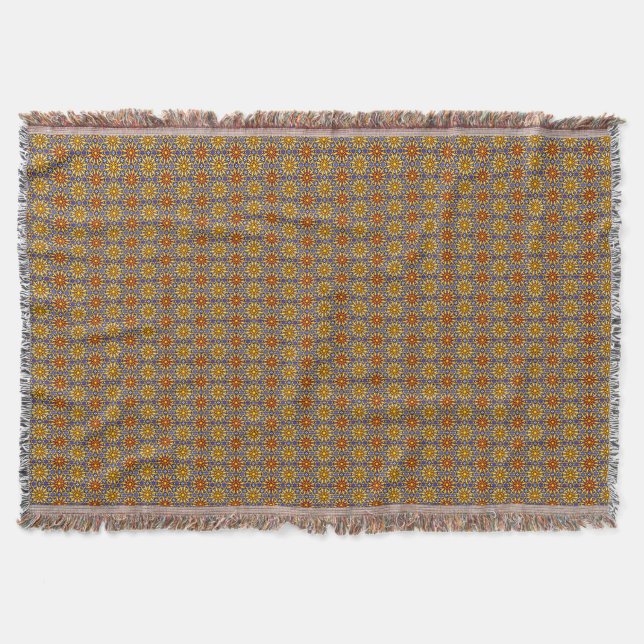 Celestial Sun Mandala  Throw Blanket (Front)